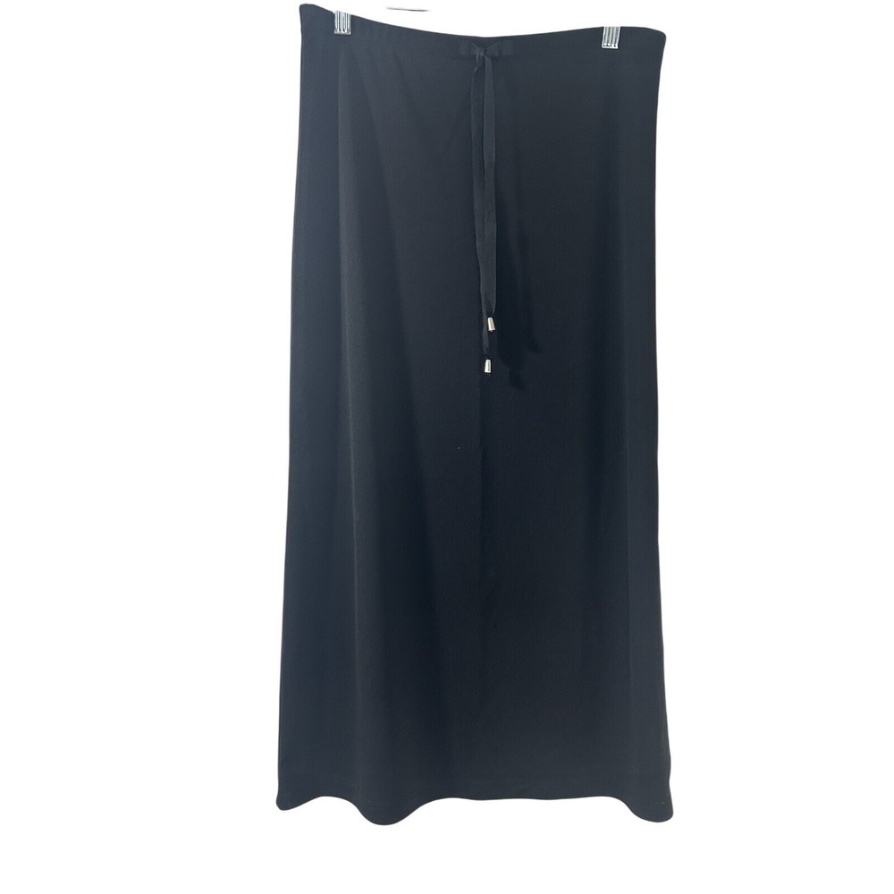 Meg Allen Liz‎ Claiborne Black Maxi Skirt Side Slit Elastic Waist Size 4/6 S